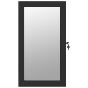 Dulap de bijuterii cu oglindă și lumini LED, de perete, negru - Img 4