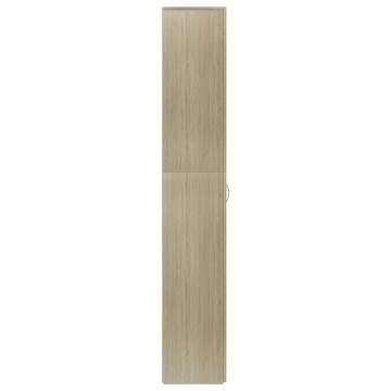 Dulap de birou, stejar sonoma, 60x32x190 cm, lemn prelucrat - Img 5