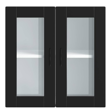 Dulap de bucătărie cu ușă din sticlă „Porto” negru - Img 6