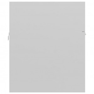 Dulap de chiuvetă, alb extralucios, 90x38,5x46 cm, PAL - Img 5