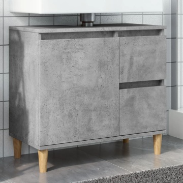 Dulap de chiuvetă, gri beton, 65x33x60 cm, lemn prelucrat - Img 1