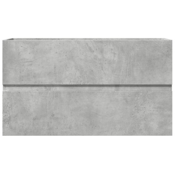 Dulap de chiuvetă, gri beton, 90x38,5x45 cm, lemn prelucrat - Img 4