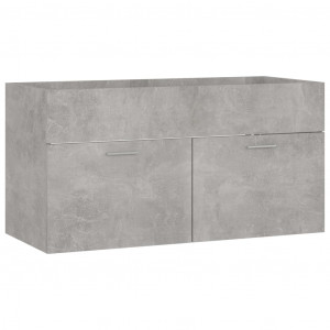Dulap de chiuvetă, gri beton, 90x38,5x46 cm, PAL - Img 2