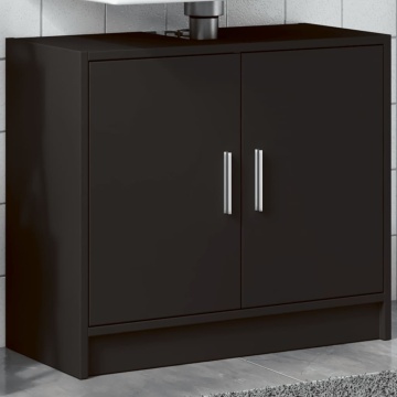 Dulap de chiuvetă, negru, 63x29x55 cm, lemn prelucrat - Img 1