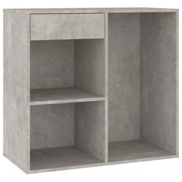 Dulap de cosmetice, gri beton, 80x40x75 cm, lemn prelucrat - Img 3