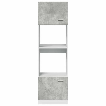 Dulap de cuptor cu microunde, gri beton, 60 x 57 x 207 cm, PAL - Img 4