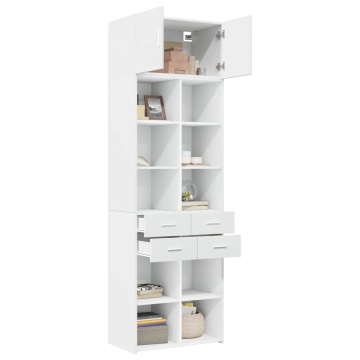 Dulap de depozitare, alb, 70x42,5x225 cm, lemn prelucrat - Img 3