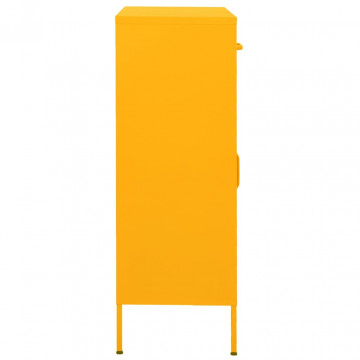 Dulap de depozitare, galben muștar, 80x35x101,5 cm, oțel - Img 3