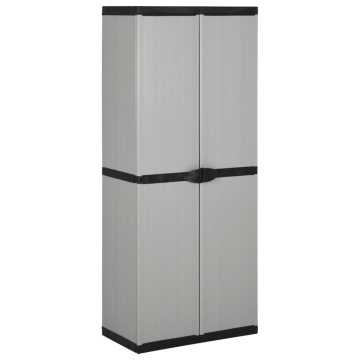 Dulap de depozitare grădină cu 3 rafturi gri/negru 68x40x168 cm - Img 1