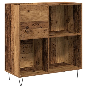 Dulap de discuri, stejar artizanal 84,5x38x90 cm lemn prelucrat - Img 2