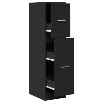 Dulap de farmacie, negru, 30x41x118 cm, lemn prelucrat - Img 2