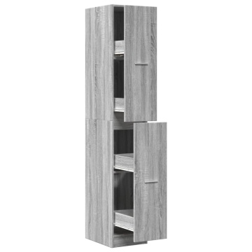 Dulap de farmacie, sonoma gri, 30x41x174,5 cm, lemn prelucrat - Img 2