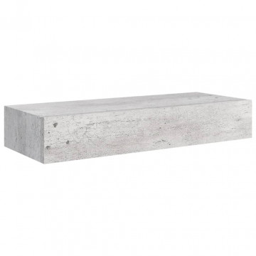 Dulap de perete cu sertar, gri beton, 60x23,5x10 cm, MDF - Img 2