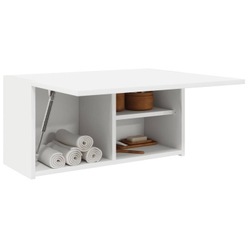 Dulap de perete de baie, alb, 60x25x30 cm, lemn prelucrat - Img 4