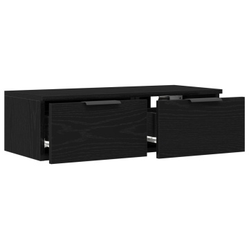 Dulap de perete din stejar negru 68x30x20 cm Fabricat din lemn stratificat - Img 2