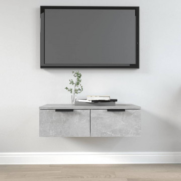 Dulap de perete, gri beton, 68x30x20 cm, lemn compozit - Img 1
