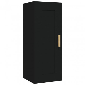 Dulap de perete, negru, 35x34x90 cm, lemn prelucrat - Img 2