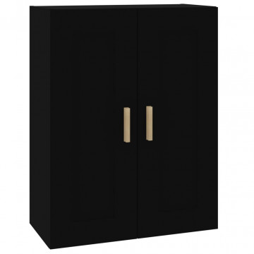Dulap de perete, negru, 69,5x32,5x90 cm, lemn prelucrat - Img 2
