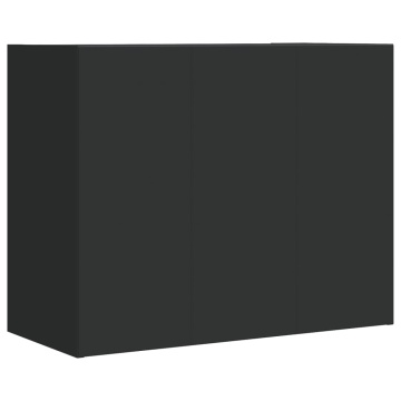 Dulap de perete, negru, 75x35x60 cm, lemn prelucrat - Img 5