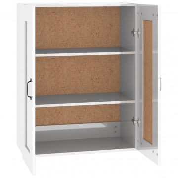 Dulap de perete suspendat, alb extralucios, 69,5x32,5x90 cm - Img 6