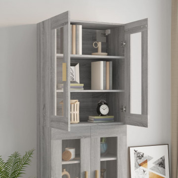 Dulap de perete suspendat, gri sonoma, 69,5x34x90 cm - Img 7