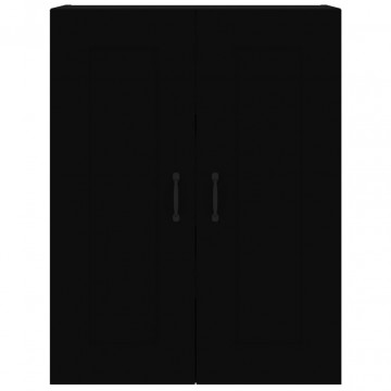 Dulap de perete suspendat, negru, 69,5x32,5x90 cm - Img 8