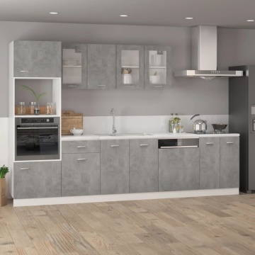 Dulap de sticlă suspendat gri beton 40x31x60 cm lemn prelucrat - Img 3