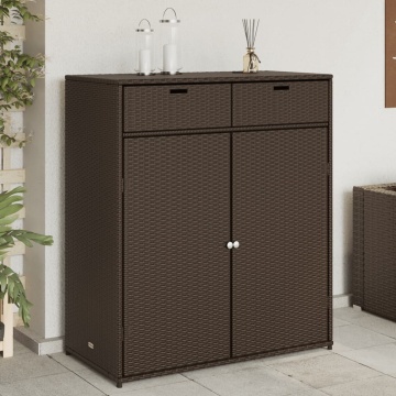 Dulap depozitare de grădină, maro, 105x55x113 cm, poliratan - Img 1