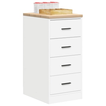 Dulap depozitare garaj alb 40x51x85 cm lemn masiv de pin - Img 1