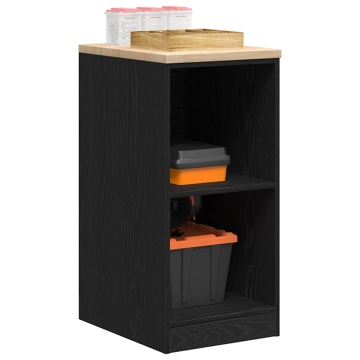 Dulap depozitare garaj negru 40x51x85 cm lemn masiv de pin - Img 1