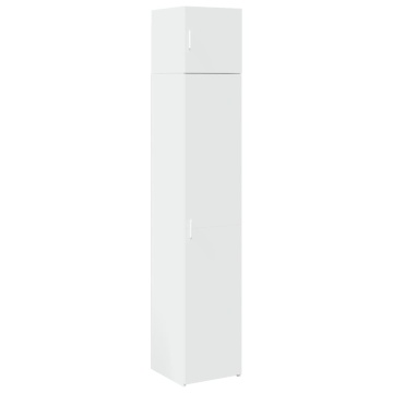 Dulap depozitare slim alb 40x42,5x225 cm lemn prelucrat - Img 2
