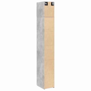 Dulap depozitare slim gri beton 30x42,5x225 cm lemn prelucrat - Img 7