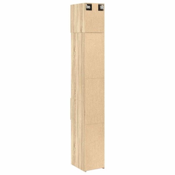Dulap depozitare slim stejar sonoma 30x42,5x225cm lemn compozit - Img 7