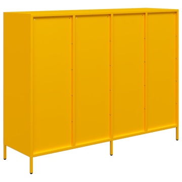 Dulap, galben muștar, 135x39x103,5 cm, oțel laminat la rece - Img 6