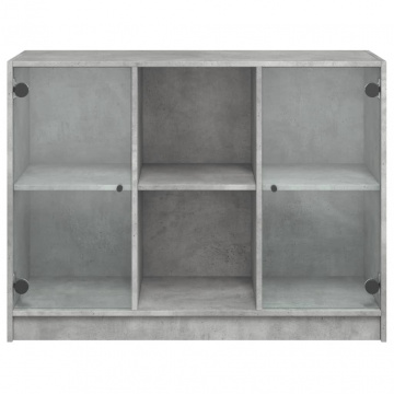 Dulap, gri beton, 102x37x75,5 cm, lemn prelucrat - Img 5