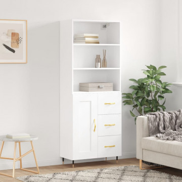 Dulap înalt, alb, 69,5x34x180 cm, lemn compozit - Img 1