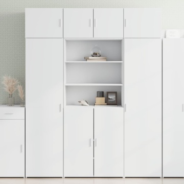 Dulap înalt, alb, 80x42,5x185 cm, lemn prelucrat - Img 2