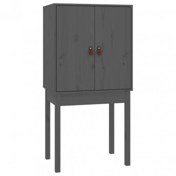 Dulap înalt, gri, 60x40x120 cm, lemn masiv de pin - Img 8