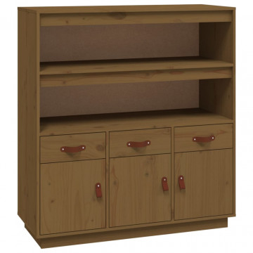 Dulap înalt, maro miere, 100x40x108,5 cm, lemn masiv pin - Img 2
