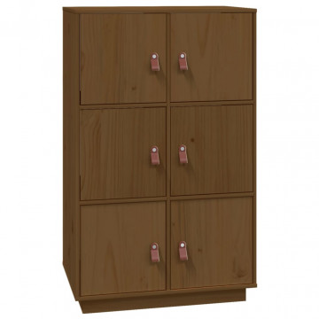 Dulap înalt, maro miere, 67x40x108,5 cm, lemn masiv de pin - Img 2