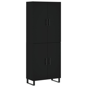 Dulap înalt, negru, 69,5x34x180 cm, lemn compozit - Img 2