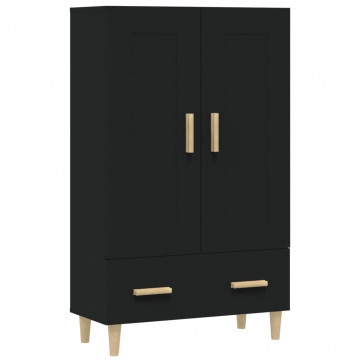 Dulap înalt, negru, 70x31x115 cm, lemn prelucrat - Img 2
