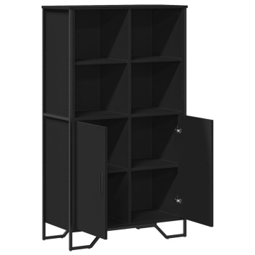 Dulap înalt, negru, 79,5x35,5x137,5 cm, lemn prelucrat - Img 7