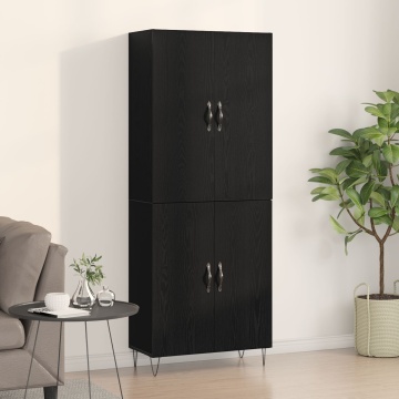 Dulap înalt, stejar negru, 69,5x34x180 cm, lemn prelucrat - Img 1