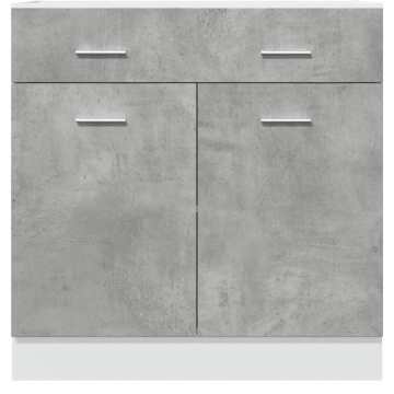 Dulap inferior cu sertar, gri beton, 80 x 46 x 81,5 cm, PAL - Img 4