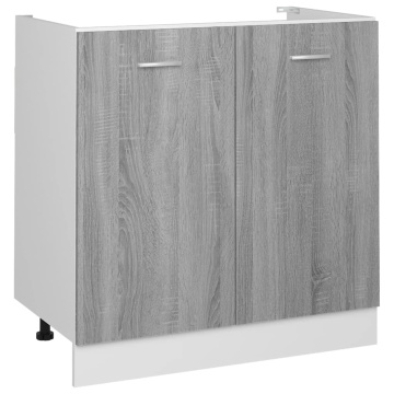 Dulap inferior de chiuvetă, gri sonoma, 80x46x81,5 cm, lemn - Img 2