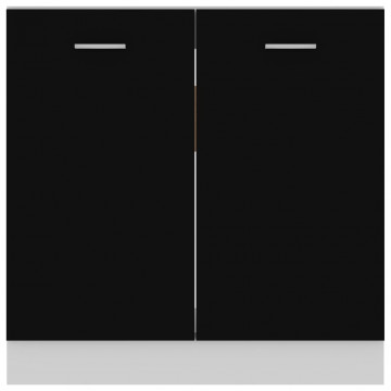 Dulap inferior de chiuvetă, negru, 80 x 46 x 81,5 cm, PAL - Img 5