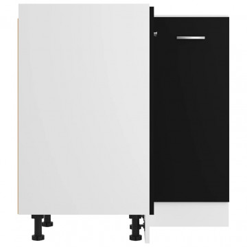 Dulap inferior de colț, negru, 75,5 x 75,5 x 80,5 cm, PAL - Img 5