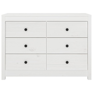 Dulap lateral, alb, 100x40x72 cm, lemn masiv de pin - Img 4