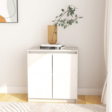 Dulap lateral, alb, 60x36x65 cm, lemn masiv de pin - Img 1